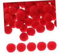 CIMAXIC Palline di Pompon Rosse Soffici Multiuso per Artigianato Abbigliamento Decorazioni E Accessori Fai da Te