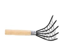 CIMAXIC Rastrello per Molluschi in Acciaio Inox con Manico in Legno Nero, Antiscivolo e Confortevole, con Rete per Pesca Vongole, 1 Pezzo per Spiaggia