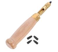 CIMAXIC Set 6 Pezzi Punzoni per Pelle Manico in Legno e Punte Intercambiabili, Foratrice per Cinture, Adatta per Carta e Gomma, Punzoni da 1.5mm a 4mm