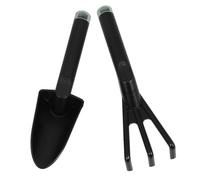 CIMAXIC Set di Mini Pale da Giardino e Rastrello a 3 Denti in Plastica Pp, , Nero, per Piante, Leggero, per e Cortili,
