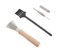 CIMAXIC Set di Strumenti per Ikebana in Acciaio e Legno Rastrello, Pulitore e Correttore Pratico per Composizioni Floreali e Decorazioni Casa