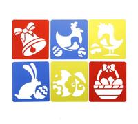CIMAXIC Set Stencil per Pittura Creativi Pasqua Design Traforato in Pp, Facile da Usare, Righello Decorativo per Lavoretti Creativi e Album Fotografici