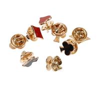 CIMAXIC Spilla da Collare in Lega 8 Pezzi Figure Carte da Gioco e Fiori, Accessorio Moda e Personalità per Compleanno e Festa Stili multipli