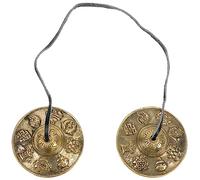 Cimbali a Dita in Rame, Piccoli, Portatili, per Ensemble Etnici | Uso Rituale nei Templi e Pratica Zen, Cue Nitido, Motivo Propizio, Tono Oro