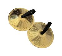 Cimbali a mano Piatti for dita Strumento musicale Ritmo Battimento Cinghia elastica Accessori leggeri Zills for in metallo da 2 pollici(Yellow 2Pcs)