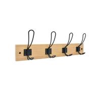 Cime Appendiabiti da parete con 4 ganci, porta cappotti da parete per appendere cappotti, sciarpe, borse e altri, naturale - viti incluse
