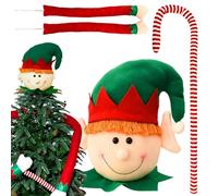 Cime De Abete - Simpatico peluche con braccio e canna | Decorazioni per abbracciare l'albero di Natale, per la celebrazione e la decorazione stagionale delle feste invernali