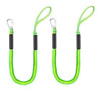 Cime di ancoraggio elastiche per barca, corda da 1,2 m, con gancio singolo, ideale per kayak, jet ski e pontone (verde-giallo)