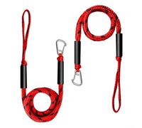Cime di ormeggio elastiche per kayak, confezione da 2 corde elastiche da ormeggio da 1,2 a 1,7 m, con fibbia in acciaio inossidabile 316, cavo ammortizzante galleggiante per moto d'acqua PWC (rosso