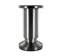 Cime - Supporto per mobili, forma cilindrica. Si adatta a qualsiasi tipo di arredamento. Piede 38 mm. Giradischi a vite D58 mm. H.120 mm. Cilindro regolabile. Alluminio nichelato satinato spazzolato.