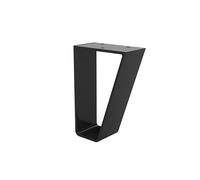 Cime - Supporto per mobili in metallo piatto. Per mobili. Platino a 3 fori. Acciaio, colore nero. Dimensioni: 100 mm. H.150 mm. P.50 mm. Ep,4 mm. Progettato per mobili bassi.