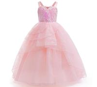 Cimefi Wicked Glinda, costume da strega rosa fata per bambini