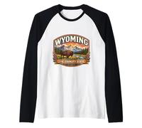 Cimeli del Viaggio Souvenir per i visitatori del Wyoming The Equality State Maglia con Maniche Raglan