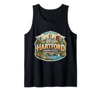 Cimeli di Stato per i visitatori della Città Souvenir di Hartford Connecticut Canotta