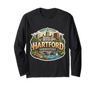Cimeli di Stato per i visitatori della Città Souvenir di Hartford Connecticut Maglia a Manica