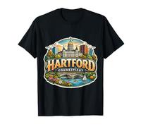 Cimeli di Stato per i visitatori della Città Souvenir di Hartford Connecticut Maglietta