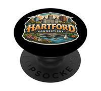 Cimeli di stato per i visitatori della città souvenir di Hartford Connecticut PopSockets PopGrip Adesivo