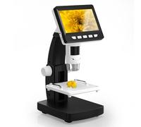 CIMELR Microscopio Digitale da 4,3 pollici, con risoluzione 50X-1000X e 8 luci LED regolabili, Microscopio per adulti (306-B)