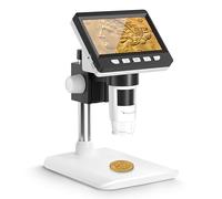CIMELR Microscopio Digitale da 4,3", risoluzione 50X-1000X, con 8 LED regolabili, Microscopio Portatile per Adulti(307-B)