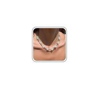 Cimenexe Bohemien Acrilico Stella Collana Girocollo Smalto Blu Stella Marina Collana Collare Metallo Argento Riso Perline Catena Collane Estate Stella Di Mare Cuciture Collane Gioielli Per Le Donne