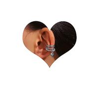 Cimenexe Bohemien Cristallo Cuore Bracciale Wrap Orecchino Argento Cz Elica Cartilagine Orecchino Bracciale Cuore Gonfio Dangle Orecchino Strass Senza Piercing Orecchino Gioielli Per Donne E Ragazze