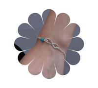 Cimenexe Bracciale Infinito Turchese Della Boemia Bracciale In Argento Con Otto Infinito Bracciale Con Perline Turchese Braccialetti Eterni Bracciale Dell'amicizia Gioielli A Catena Per Donne E