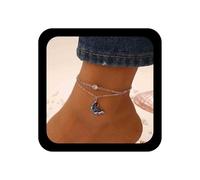 Cimenexe Braccialetto Di Cavigliera Acrilico Bohemien Farfalla Argento Cristallo Cz Braccialetto Cavigliera Smalto Stratificato Farfalla Caviglia Catena Estate Spiaggia Piede Catena Gioielli