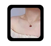 Cimenexe Collana Girocollo Ciliegia Bohemien Collana Ciondolo Ciliegia Rossa Rubino Collana Collare Catena Ciliegia D'oro Collana Ciliegia Rossa Acrilico Gioielli Per Le Donne
