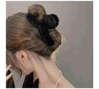 Cimenexe Retro Fluffy Capelli Artiglio Nero Fluffy Artiglio Capelli Clip Nero Peluche Capelli Clip Barrettes Grande Fuzzy Capelli Artiglio Clip Finta Pelliccia Mascella Morsetto Inverno Accessori