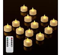 cimetech 12 lumini a LED con timer, telecomando senza fiamma, candele a LED elettriche, alimentate a batteria, per casa, stanza, tavolo, Halloween, decorazioni natalizie