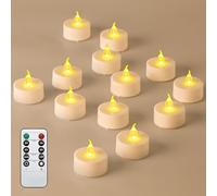 cimetech 24 lumini a LED con timer, telecomando senza fiamma, candele a LED elettriche, alimentate a batteria, per casa, stanza, tavolo, Halloween, decorazioni natalizie