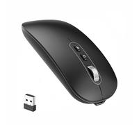 cimetech Mouse Bluetooth wireless (BT 5.1 + 2.4 GHz)-Mouse ricaricabile, silenzioso e sottile, compatibile con MacBook Pro/Air, Mac, iPad, laptop, desktop, Mac e PC, nero