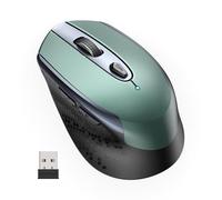 cimetech Mouse senza fili, mouse ottico 2.4GHz slim con ricevitore USB silenzioso Nano, 800-1200-1600 DPI regolabile, compatibile con computer portatile, PC, tablet, notebook-verde scuro