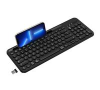 cimetech Tastiera wireless, tastiera Bluetooth e 2.4G, Design italiano con 3 canali multi-dispositivo per iOS, Android, Windows, Smartphone (nero)