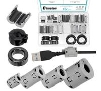 Cimeton Assortimento di 22 pezzi con 4 misure Nucleo ad anello in ferrite a clip grigia con nucleo toroide RFI EMI, clip per cavi da 7 mm/9 mm/11 mm/13 mm di diametro cavo HDMI
