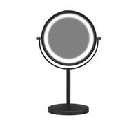 Cimi Gillian Jones - Specchio da tavolo con luce LED forte, colore: Nero opaco