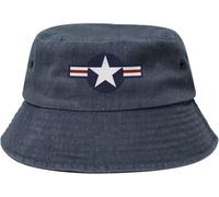 Cimiero Dell'Aeronautica Militare Statunitense Unisex Cotone Secchio Cappelli Confortevole Cappello da Pescatore Traspirante Bucket Hat per Campeggio Pesca All'Aperto