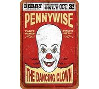 Cimily Pennywise The Clown from IT Targhe in Metallo Vintage Targhe in Metallo Poster in Metallo retrò Targa in Metallo Decorazione da Parete 8 × 12 Pollici