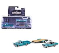 Cimitero Carz 1969 Plymouth GTX 1967 Dodge D-200 Rimorchio 1:64 Greenlight