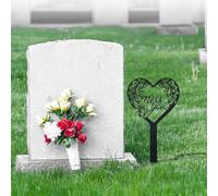 Cimitero Decorativo a Forma di Cuore, in Metallo, Decorazione per il Cimitero, Decorazione da terra, Targa Commemorativa per Esterni, Palo Commemorativo per la Mamma e la gioia