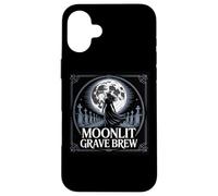 Cimitero gotico della birra della tomba al chiaro di luna Custodia per iPhone 16 Plus