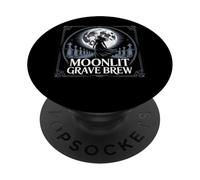 Cimitero gotico della birra della tomba al chiaro di luna PopSockets PopGrip Adesivo