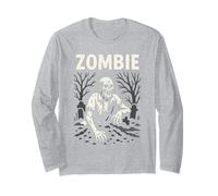 Cimitero Zombie Scheletro Non Morto Zombie Horror Halloween Maglia a Manica