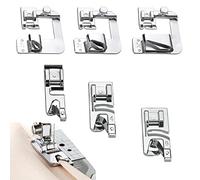 Cimown 3 Piedino Per Orlo Arrotolato,3 Piedino Orlatore Universale,4/8 '' 6/8 '' 8/8 '' e 3 Mm/4 Mm/ 6 Mm Piedino Per Macchina Cucire,Compatibile Con La Maggior Parte Delle Macchine Da Cucire