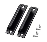 Cimown Maniglia in lega di alluminio 2 pezzi|Maniglia per porta scorrevole|Maniglia per porta balcone|Maniglia per cassetto dell'armadio|Per finestre, ferramenta per mobili con viti（Nero）