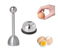 CIMOYBAI Apriuova con portauova, 2 tagliauova, in acciaio inox, per cucina, sala da pranzo, bar