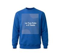 Cimpress Felpa Personalizzata Uomo, Personalizzabile con Foto, Logo o Testo, Girocollo con Stampa Frontale, Ideale per Squadre, Regali, Eventi o Divise Aziendali, Blu Reale, 2XL