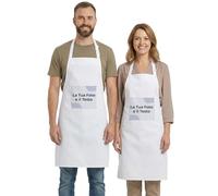 Cimpress grembiule personalizzabile con foto e testo, unisex, 86 x 72 cm, Bianco, taglia unica, cinturino regolabile, ideale per cucina, barbecue, eventi, laboratori creativi, regali, aziende