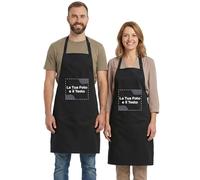 Cimpress grembiule personalizzabile con foto e testo, unisex, 86 x 72 cm, Nero, taglia unica, cinturino regolabile, ideale per cucina, barbecue, eventi, laboratori creativi, regali, aziende
