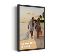 Cimpress Stampa su tela personalizzata, la tua foto su tela con cornice, 70x50 cm, personalizzala con immagine e testo, decorazione murale stampata, regalo per la festa della mamma e del papà